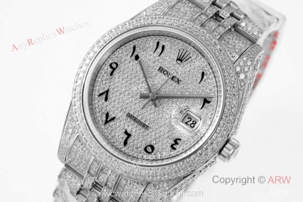 TW Factory Rolex Datejust Iced Out Watches 41mm Diamonds Silver Case 2