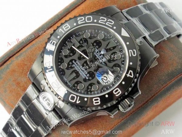 2021 NEW! Super Clone Rolex GMT Master II REVENGE Watch Skull Dial Matte Black Swiss 3285 Movement 2