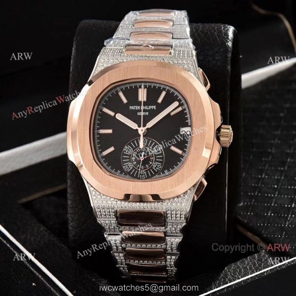 AAA Quality Patek Philippe Nautilus Chronograph Watches Diamond Band 2