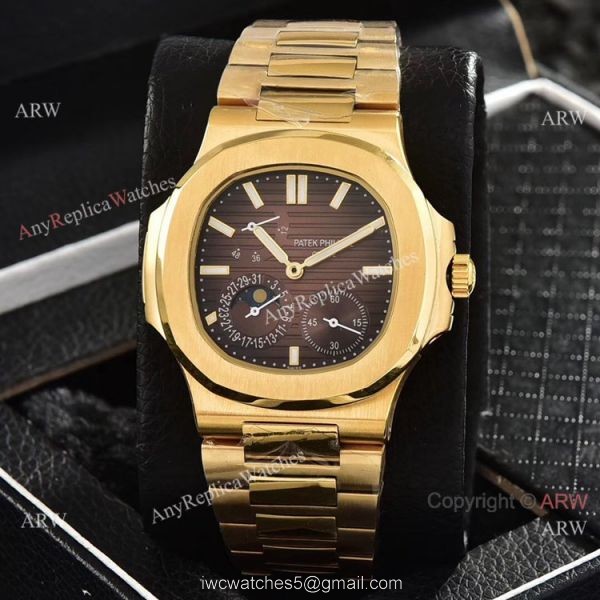 Patek Philippe Power Reserve Moonphase Copy Watches All Gold 40mm 2