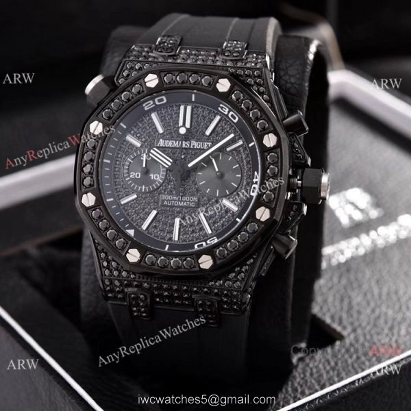 Audemars Piguet Royal Oak Offshore Diver Iced Out Watches Rubber Strap 2