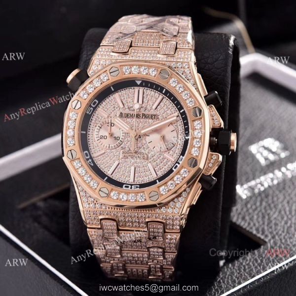 Copy Audemars Piguet Royal Oak Offshore Diver Iced Out Diamond Watches 43mm 2