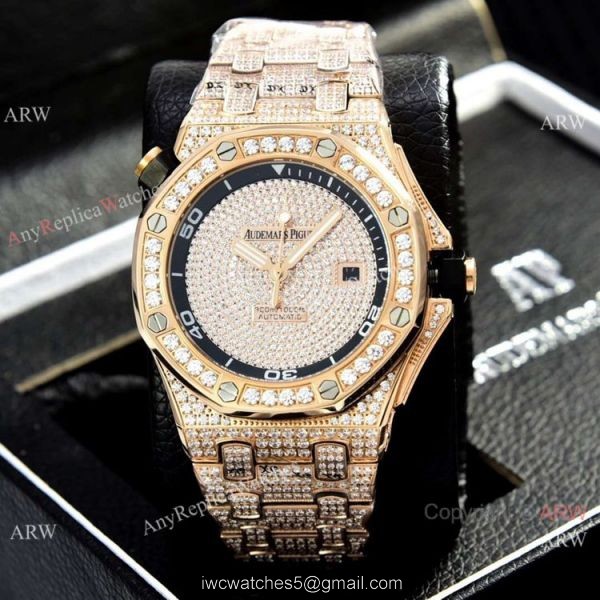 Clone Audemars Piguet Iced Out Full Diamond Watches Stainless Steel 2