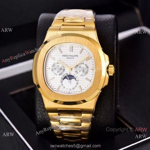 Knockoff Patek Philippe Nautilus Moon Phase Red Gradient Dial Watches 40mm 2