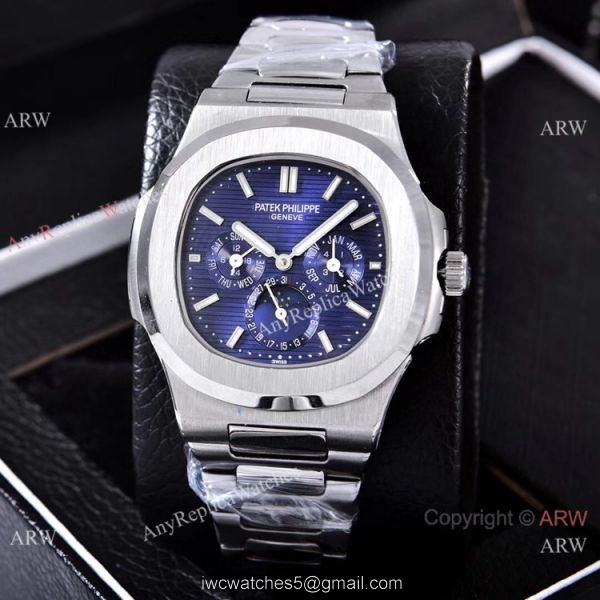 Knockoff Patek Philippe Nautilus Moon Phase 40mm Watches Stainless Steel Brown Dial 2