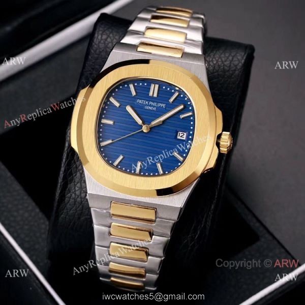 Knockoff Patek Philippe Nautilus 40mm Watches Two Tone Gray Dial 2