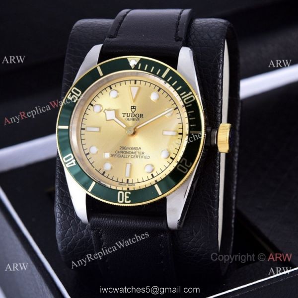 Clone Tudor Heritage Black Bay Watches Two Tone Leather Strap 2