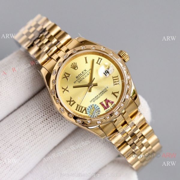 Swiss Copy Rolex Oyster Perpetual Datejust 31 Yellow Gold Jubilee Watch 2