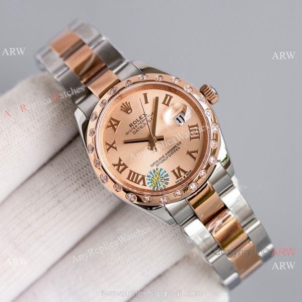 Swiss AAA Replica Rolex Datejust 31mm Watch Rose Gold Oyster Band 2