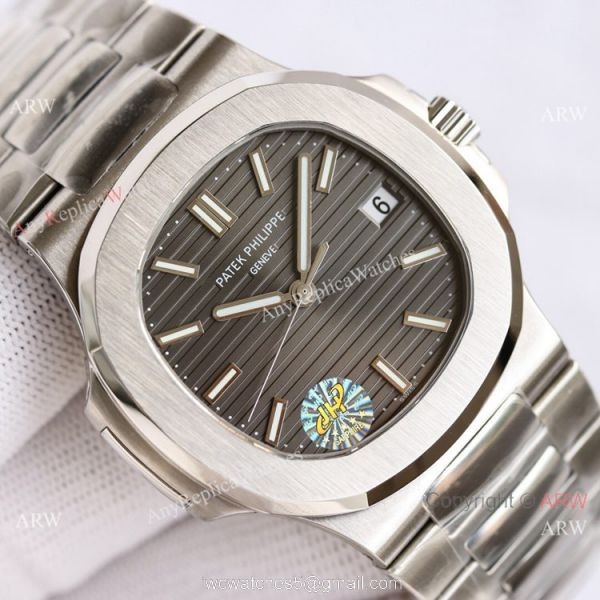Swiss Grade Patek Philippe Nautilus PPF Factory Cal.324 Watch Stainless Steel Gray Dial 40mm 2