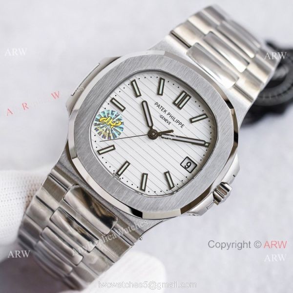 Swiss Grade Patek Philippe Nautilus PPF Factory Cal324 Watch Stainless Steel White Dial 2