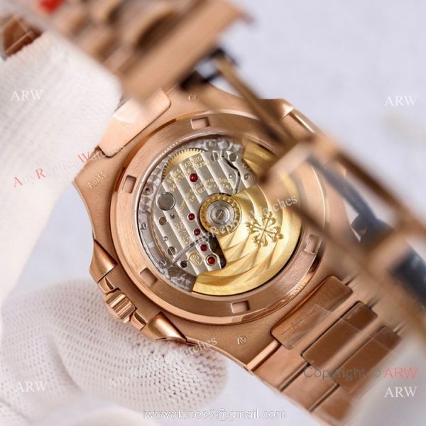 Swiss Copy Patek Philippe Nautilus Rose Gold Men Watch PPF Cal.324 Movement 2