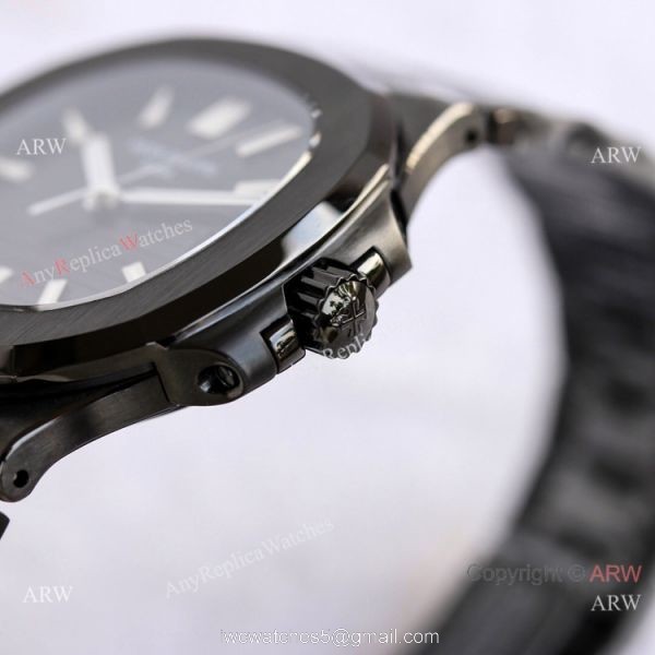 PPF Factory Copy Patek Philippe Nautilus Solid Black 40mm Watch Swiss AAA Copy 2