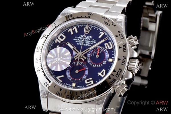 Best 1:1 Swiss Replica Rolex Daytona JH 4130 Chronograph Watch Blue Arabic Dial 2