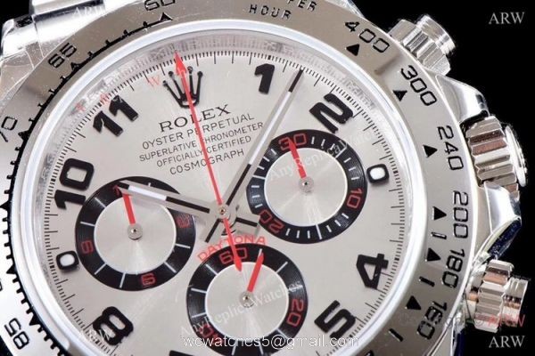 Best 1:1 JH Factory Swiss 4130 Rolex Daytona Watch Silver Arabic Stainless Steel 2