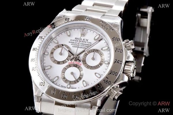 Best 1:1 Copy Rolex Daytona White Dial 40mm Watch JH-4130-Chronograph 2