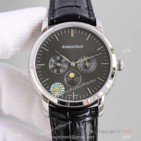 Swiss Copy Audemars Piguet Jules Audemars Silver Dial Watches with Moonpnase 2