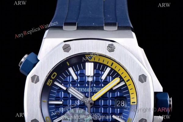 JF Factory V8 1:1 Best Audemars Piguet Divers Copy Watch Blue Dial 2