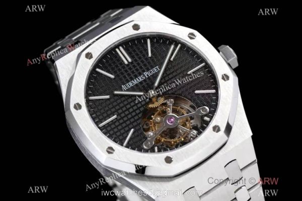 R8 Factory 1-1 Replica Audemars Piguet Royal Oak Tourbillon Watch Cal2924 Black Dial 2