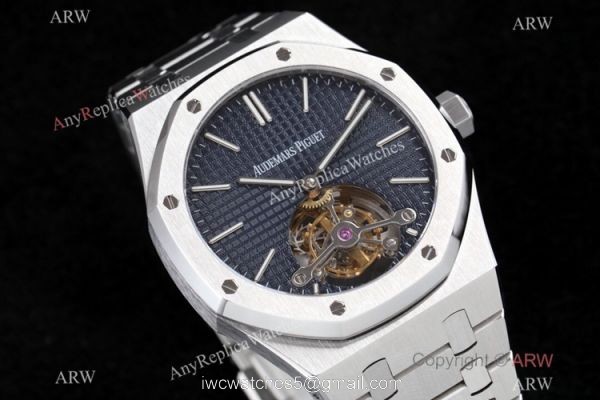 R8 Factory Audemars Piguet Blue Dial Royal Oak Tourbillon Watch AAA Replica 2