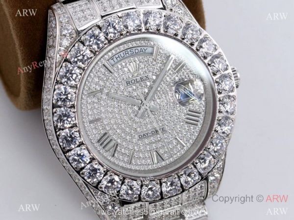 Iced Out Rolex New Oyster Perpetual Pearlmaster 39 Copy Watch Roman Markers 2
