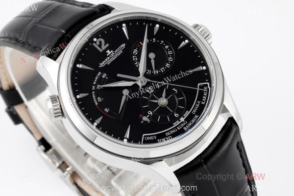 ZF Factory 1:1 Swiss Replica Jaeger leCoultre Master Watch Blue Face Leather Strap 2