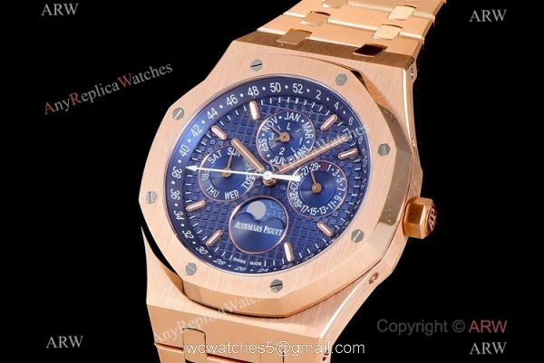 BF Factory Swiss Audemars Piguet Royal Oak Perpetual Calendar Watch Rose Gold Blue Cal.5134 Movement 2