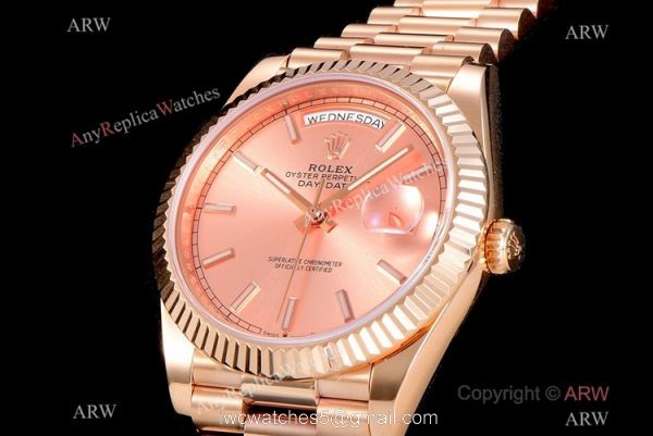 (GM) AAA Copy Rolex Oyster Perpetual Day Date 40 ETA2836 Watch Champagne Face 2