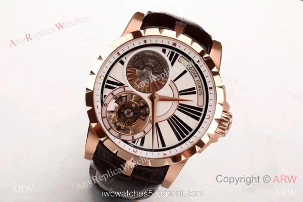 Swiss Copy Roger Dubuis Excalibur Tourbillon RDDBEX0216 Watch Rose Gold 2