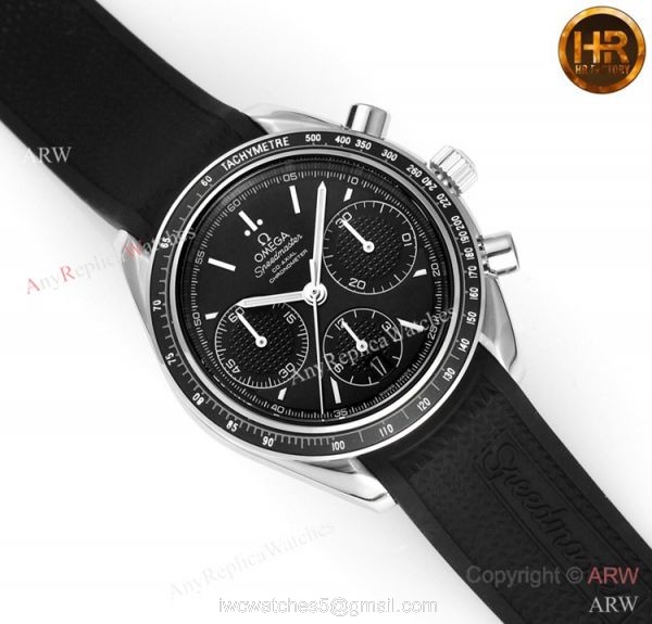 HRF Replica Omega Speedmaster Racing Co-Axial Black Dial Watch Cal.3330 Movement 2