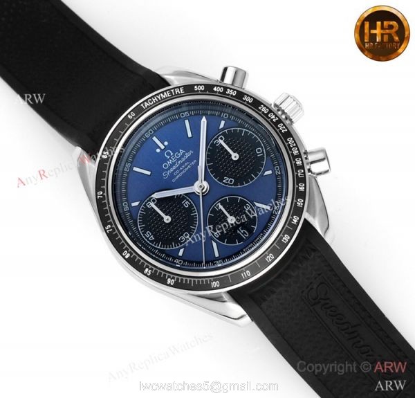 HRF Swiss Replica Omega Speedmaster Racing Chronograph Watch Blue Dial 2
