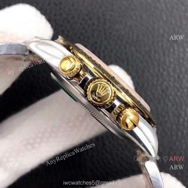 Custom Edition AAA Replica Rolex Daytona 1:1 Noob Factory 4130 Two Tone Black Diamond 2