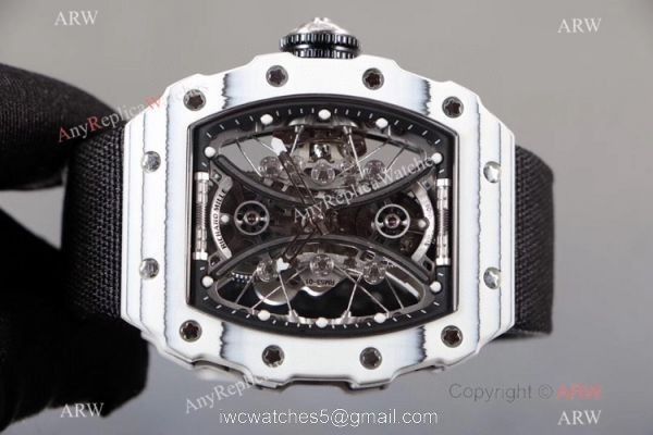 KV Factory Richard Mille Tourbillon Pablo Mac Donough RM53 01 Watch Canvas Strap TPT Carbon 2