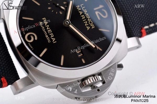 Panerai Luminor Marina PAM 1025 VSF 1:1 Best Edition Black Dial Black Canvas Strap Watch 2