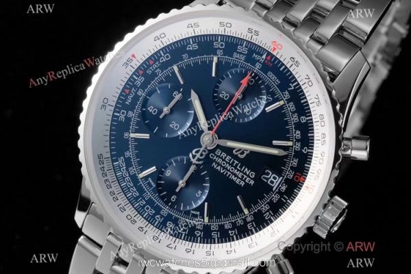 Swiss Grade Breitling Navitimer 1 41mm SS Blue Dial Watch KOR Factory A7750 Movement 2