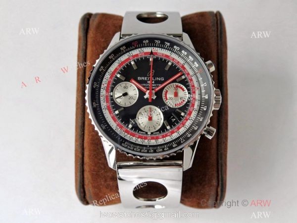 Swiss Grade 1A Breitling Navitimer Swiss Air 7750 Copy Watch BlackRed Dial 2