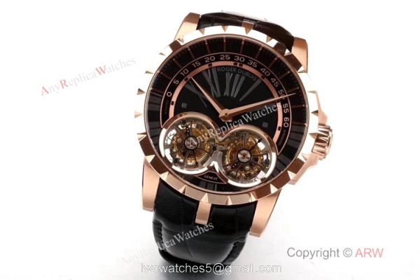 Super Clone Roger Dubuis RDDBEX0249 Double Tourbillon Rose Gold Watch 47mm 2