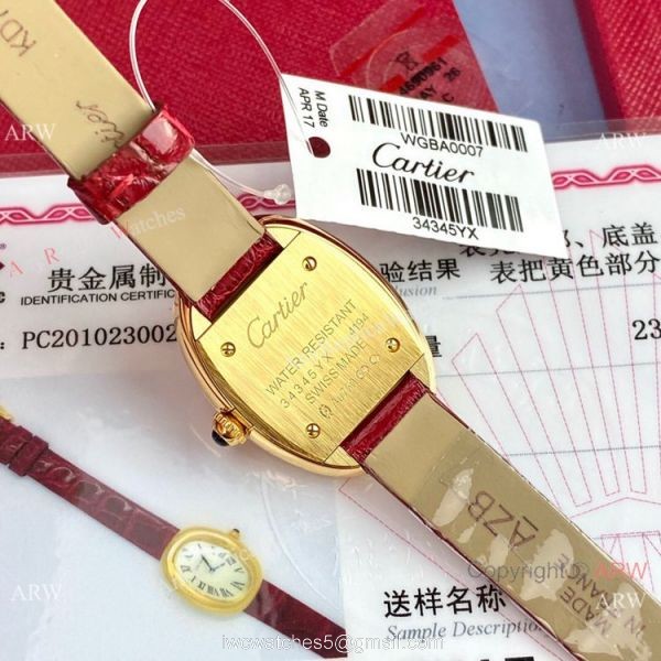 New Copy Cartier Baignoire Sapphire Glass Watch Small Size 2