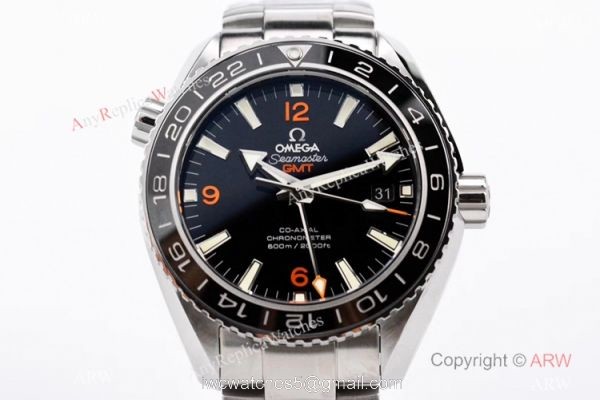 Swiss Copy Omega Seamaster Planet Ocean 600m GMT Watch VSF 8605 Stainless Steel Black Ceramic Bezel 2