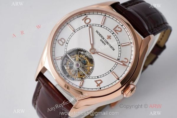 Swiss Replica Vacheron Constantin Fiftysix Flying Tourbillon EUR Factory 1:1 Best Edition Watch Rose Gold 2