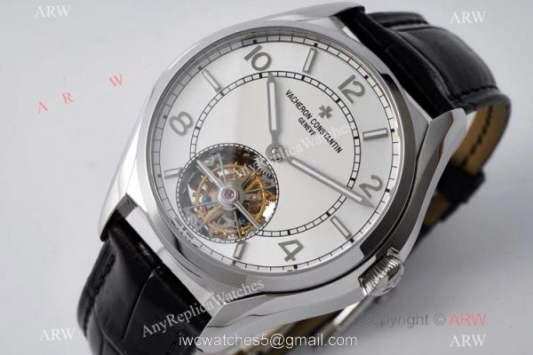 Swiss Replica Vacheron Constantin Fiftysix Flying Tourbillon EUR Factory 1:1 Watch SS White Dial 2