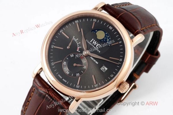 AI Factory IWC Portofino Hand Wound 8 Days Moon Phase Watch Rose Gold Gray Dial 2