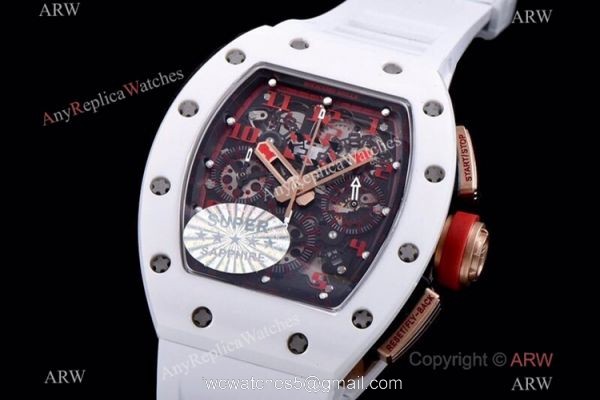 KV Factory Richard Mille RM 011 White Demon Flyback Chronograph Watch Ceramic Case 2