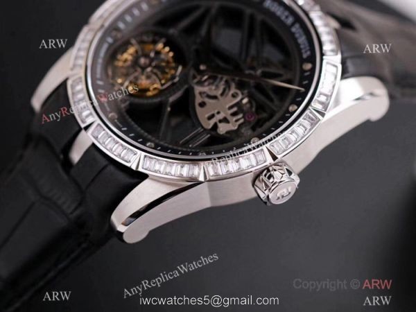 Super Clone Roger Dubuis Excalibur Skeleton Swiss Tourbillon JBF V3 Version Watch with Diamonds 2