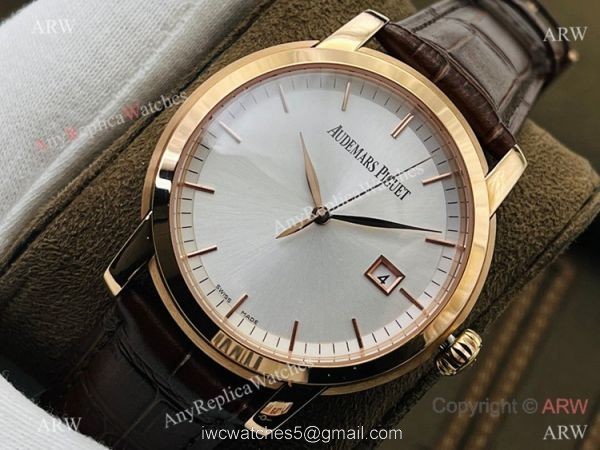 New 2021! Swiss Grade One Audemars Piguet Jules Audemars 3120 Automatic Watch Rose Gold Silver Face 2