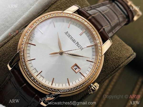 New 2021! Swiss Grade 1 Audemars Piguet Jules Audemars Rose Gold Diamond Watch 3120 Movement 2