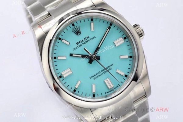2020 Novelty! Grade AAA Copy Rolex Oyster Perpetual 36mm EWF 3230 904L Turquoise Blue Dial Watch For Men 2
