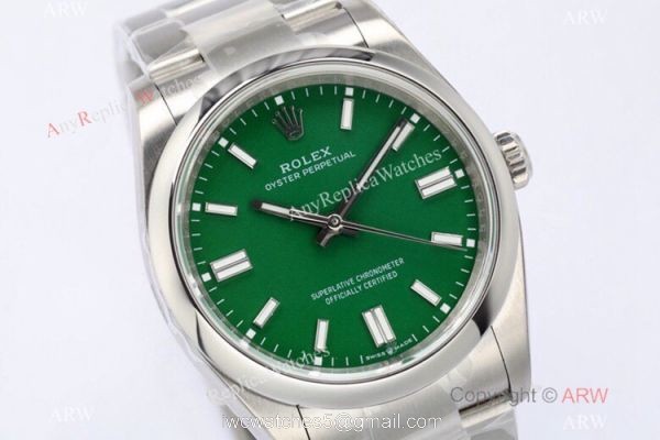 2020 Novelty! Grade AAA Copy Rolex Oyster Perpetual 36mm EWF Swiss 3230 Watch 904L Stainless Steel Green Dial 2