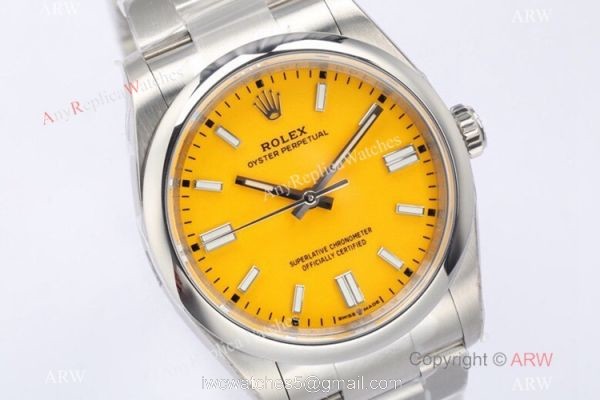 2020 Novelty! Swiss Grade Replica Rolex Oyster Perpetual 36mm 126000 EWF SS Yellow Dial Watch 2