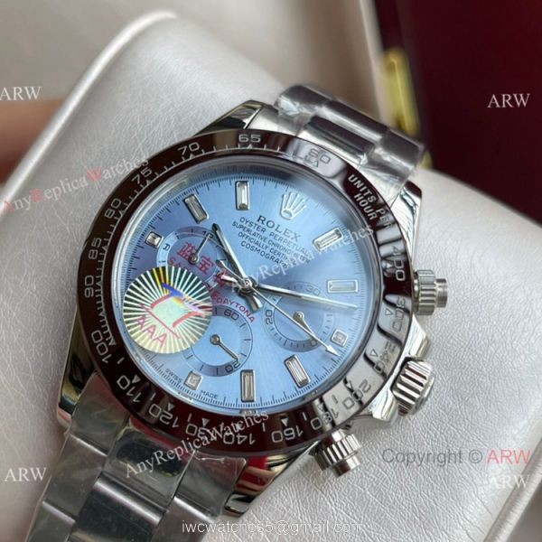 New Style Rolex Daytona Ice Blue Diamond Markers Watch 40mm 2